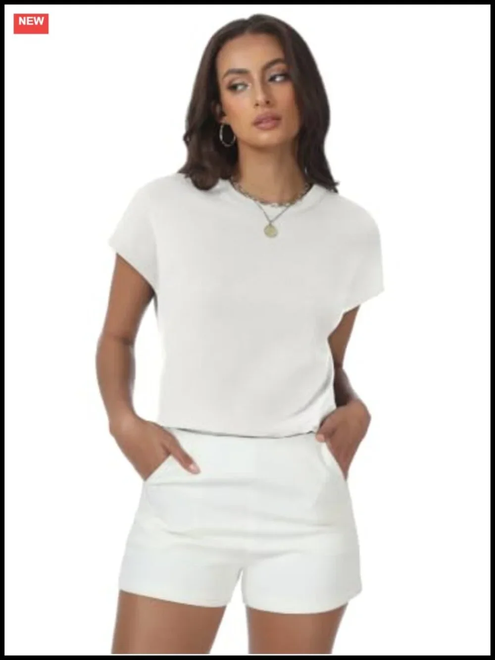 Womens Short Sleeve Pullover Sweater Lightweight Cap Sleeve Crew Neck Summer